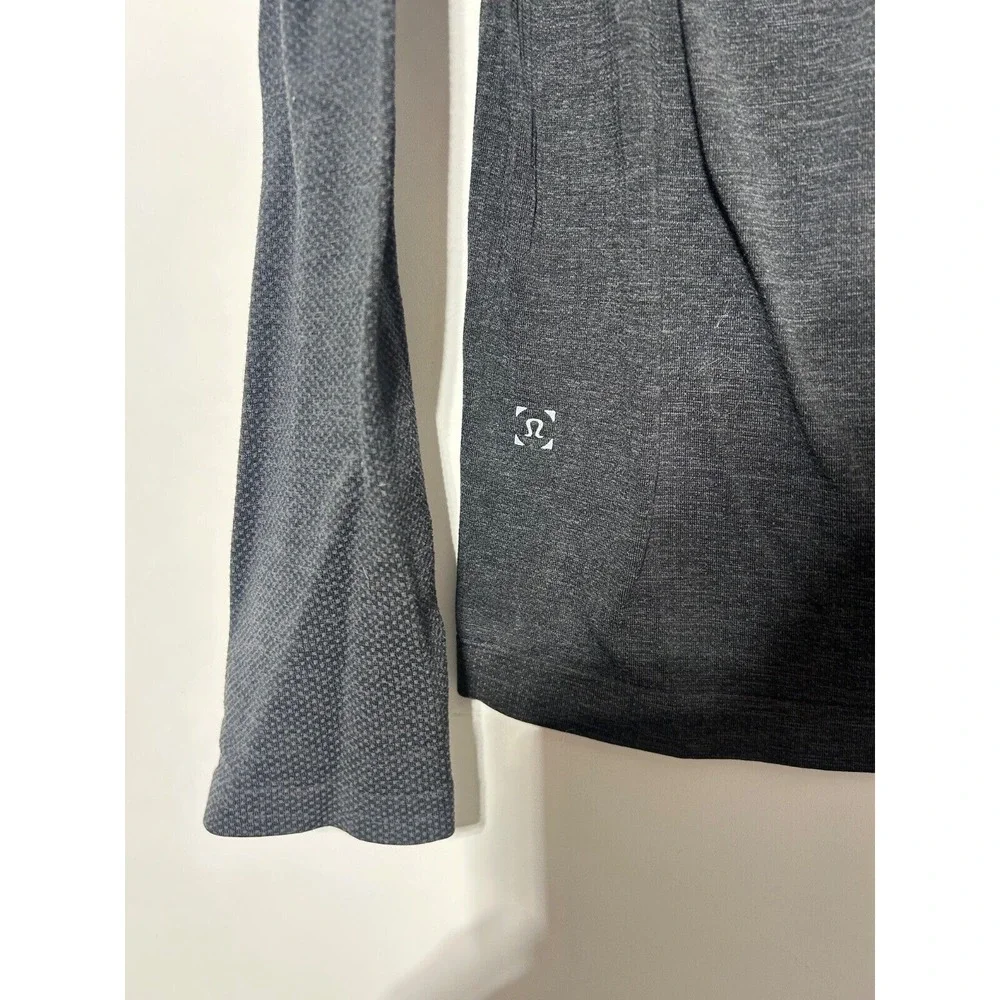 Lululemon Men Size M Long Sleeve Charcoal Gray Swiftly Shirt - Picture 2 of 4